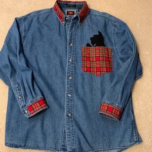 Wrangler Hero women’s denim shirt size L with decorative accents